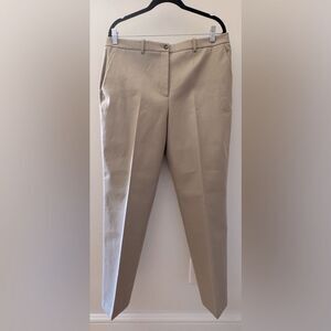 Michael Kors Collection Women's Tailored Khaki Sand Trouser Dress Pants Sz 12